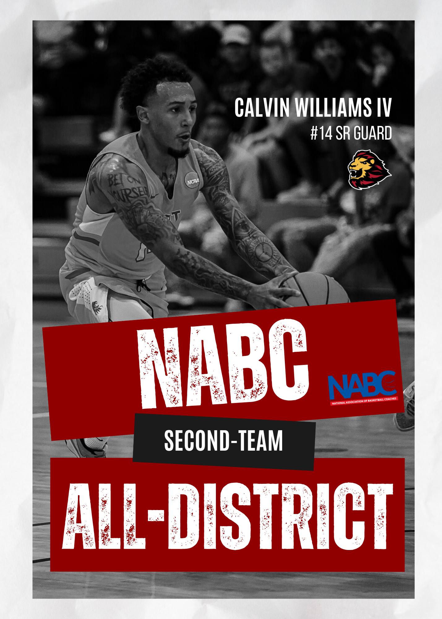 Calvin Williams IV Named to NABC All-District Teams
