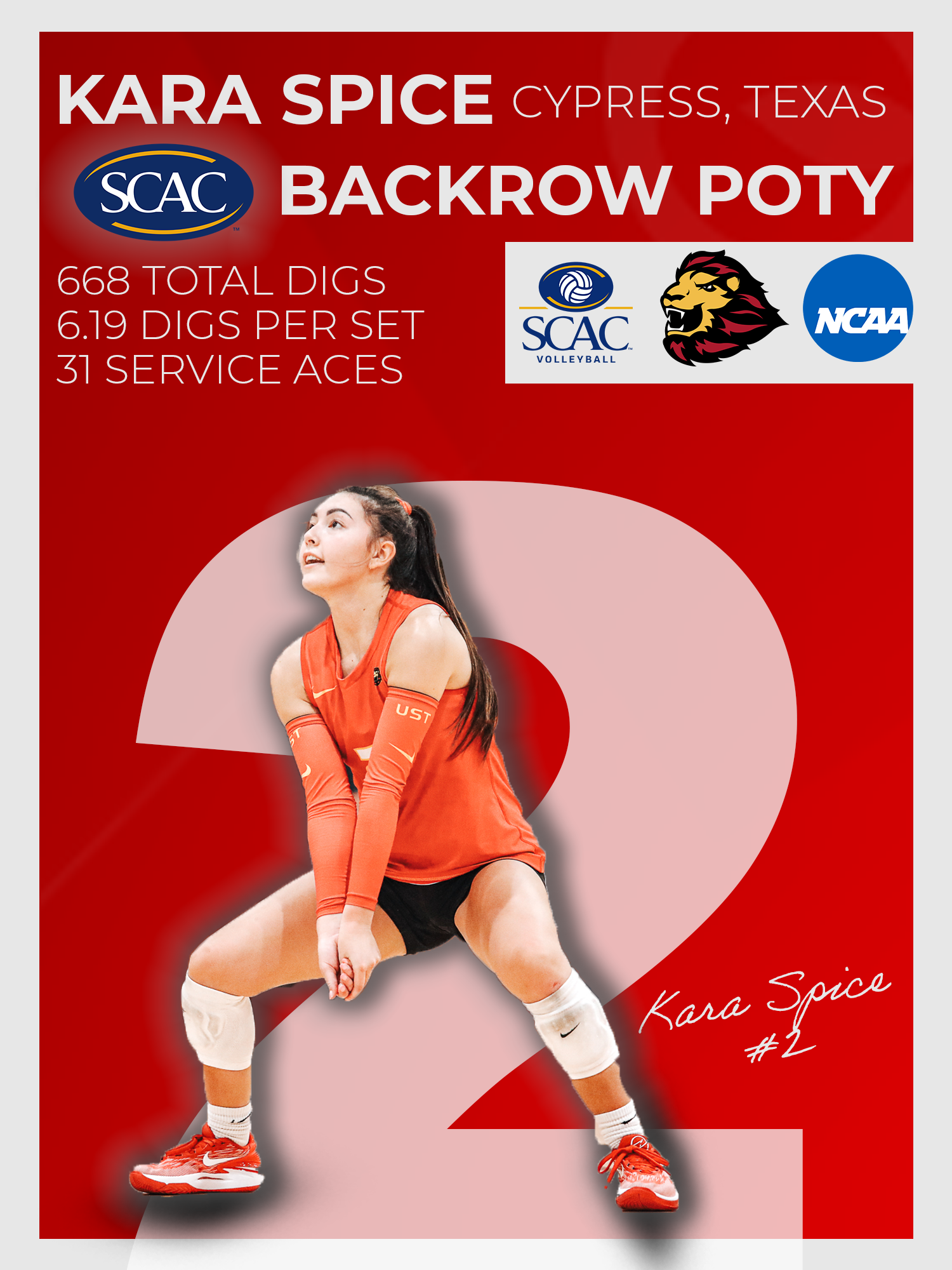 Spice Awarded SCAC Backrow Player of the Year